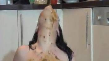Chick poops on herself 2