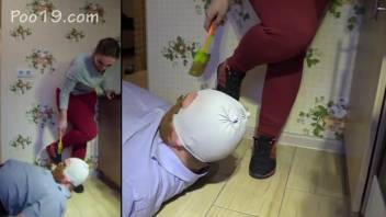 Russian chicks defecate into the dude's mouth