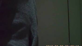 Urinating female. Secret cam in the restroom