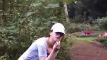 Footage of a girl defecating