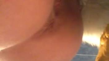 Young woman caught on camera during her scat play