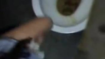 Defecating in a nightclub bathroom